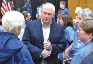 Governor Mike Pence meets with CASA volunteers