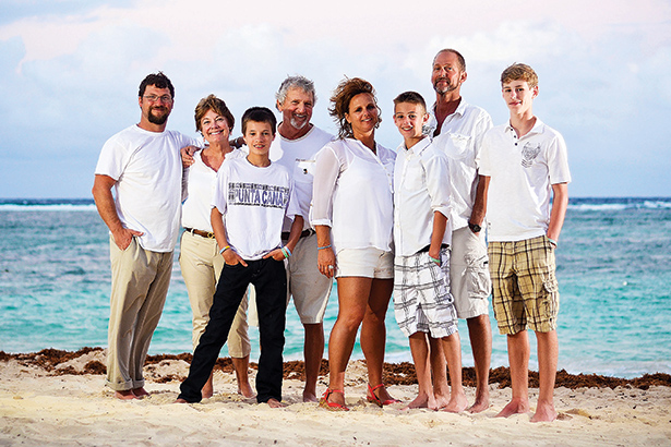 The Henderson family, from left to right: Tim Henderson, Susan Henderson, Dylan Miller Henderson, Joe Henderson, Tamara Cox, A.J. Cox, Mike Cox, Mitchell Cox.