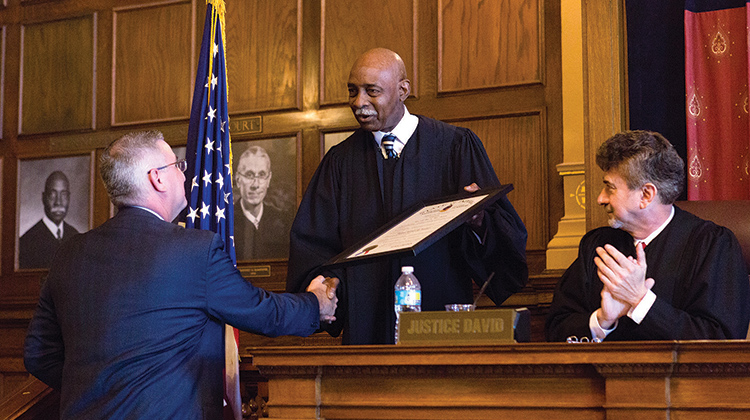 Justice Rucker and Governor Eric Holcomb