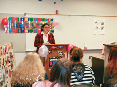 Marion County Magistrate Diana Burleson speaks during a graduation ceremony for the county’s Family Treatment Drug Courts.