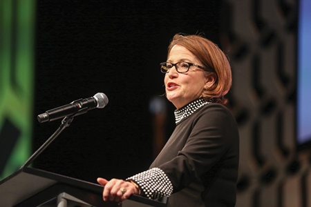 Indiana Chief Justice Loretta Rush speaks at the Indiana Chamber’s 29th Annual Awards Dinner.