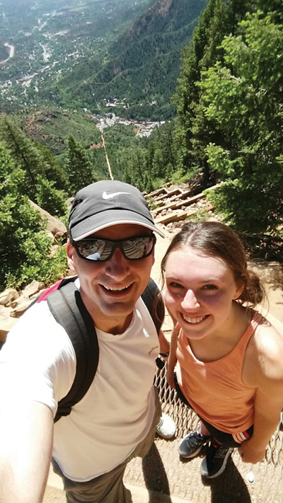 Judge Foley and his daughter, Maggie, take a selfie while hiking.