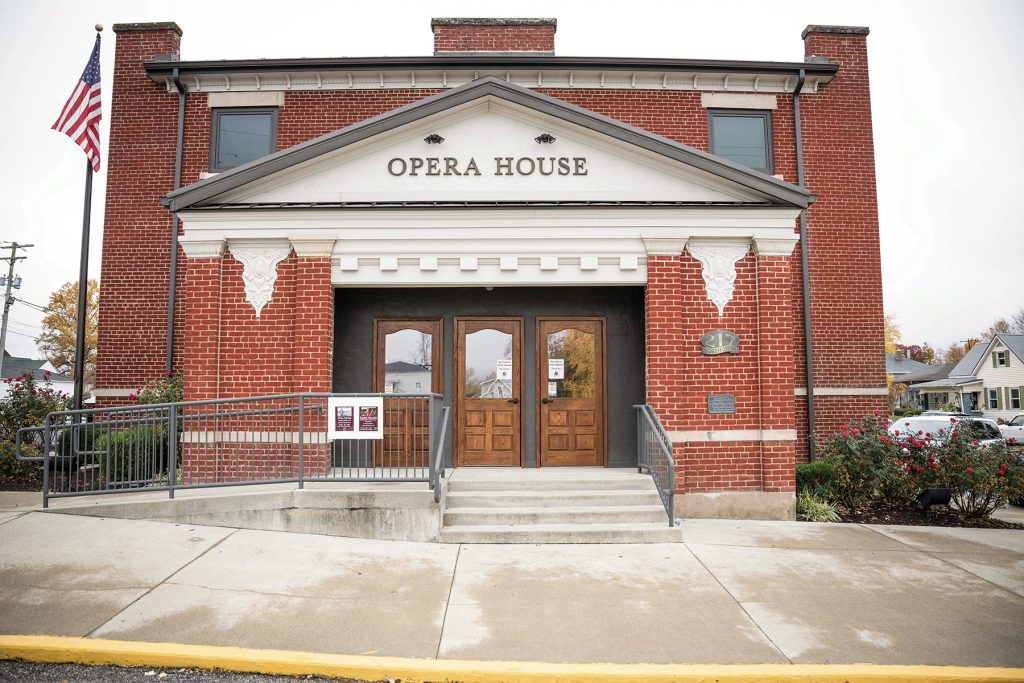The front of the Mitchell Opera House in Lawrence County.