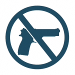 Icon of handgun prohibited sign.