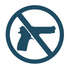 Icon of handgun prohibited sign.