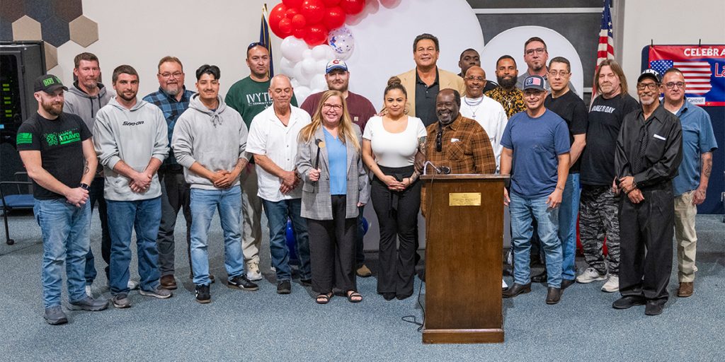 Group photo of Lake County Veterans Court celebrating graduation.