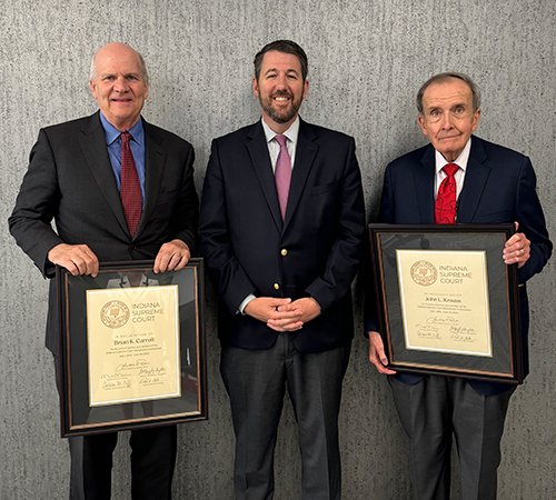 Group photo of Brian Carroll, Justice Derek Molter, and John Krauss.